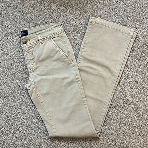 American Eagle kick boot, khakis, (4 long)